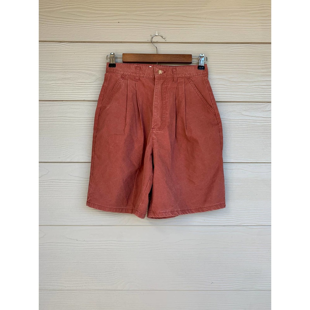 Vintage High Waisted Safari Shorts Brick Red 4 - Picture 8 of 8